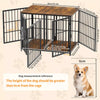 Heavy Dog Crate Furniture Side Table Dog Kennel Cage 4 Doors & Removable Divider