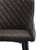 2 Pcs Faux Leather Bar Stools Diamond Seat Dining Room Chairs Metal Legs