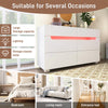 6 Drawer Chest of Drawers Bedroom Dresser Storage Cabinet Sideboard w/ LED Light