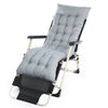 Garden Sun Lounger Seat Cushion Recliner Deck Chair Padded Mat Replacement Grey