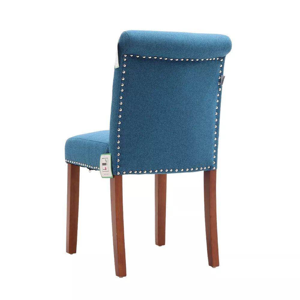 2/4Pcs Upholstered Dining Chair High Back Padded Seat with Door Knocker Kitchen