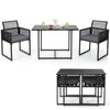 3 Pieces Outdoor Dining Set Patio PE Rattan Furniture Set-Gray