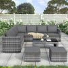 Rattan Garden Furniture Conservatory 8 Seater Corner Sofa Set with Coffee Table