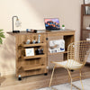 Folding Sewing Table 2 IN 1 Rolling Craft Table Home Office Desk Workstation