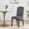 Set of 2 Velvet Suede Dining Chairs Upholstered seat Ergnomic w/ Black Wood Leg