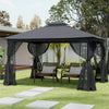 Garden Gazebo 13x10ft Marquee Party Mesh Curtain Furniture W/Ground Stake Sturdy