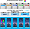High Gloss Bedside Table RGB LED Bedside Cabinet 2 Drawers Nightstand USB Ports