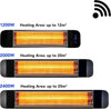2000W Infrared Patio Heater - Wall Mounted, WiFi Enabled, IP65 Waterproof