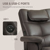 Massage Recliner Chair with Footstool PU Armchair with Adjustable Backrest Brown