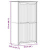 Wardrobe BODO Grey 101x52x176.5 Solid Wood Pine N2S6