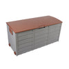 LARGE PLASTIC GARDEN STORAGE BOX OUTDOOR WATERPROOF DECK CONTAINER CHEST SHED