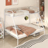 Single Top & Double Bottom Bunks with Safety Guardrail 198 x 141 x 160 cm-White