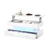 LED COFFEE TABLE WITH LIFT TOP AND STORAGE DRAWERS LIVING ROOM FURNITURE WHITE