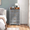 Chest of Drawer with 5 Foldable Drawers Storage Tower-Grey