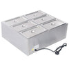 Electric Food Warmer Catering 4/6 Pot Wet Well Heat Restaurant Bain Marie Buffet