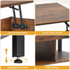 Lift Up Coffee Table With Storage Shelf Living Room Home Furniture
