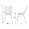 Set of 4 Kitchen Office Modern Chairs Hollow Backrest Dining Room Furniture