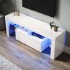 High Gloss White 140cm TV Stand Cabinet Unit Drawer Sideboard with LED Lights