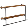 Retro Coat Rack Industrial Pipe WallMounted Clothes Hanging Rail Hallway Bedroom