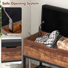 Entryway Bench Shoe Bench with Flip Top Box & 2 Door Cabinets Brown