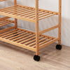 Wooden Clothes Rail Garment Clothes Rack Hanging Display Storage Shelves &Pulley