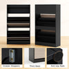 Freestanding Wooden Shoe Rack with Open Storage-Black