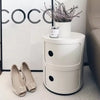 Round ABS Cylinder Cabinet Cupboard Drawer Storage Unit Bathroom Bedroom Stand