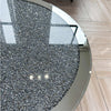 Luxury Mirrored Crush Floating Diamond Crystal Round Silver Sparkle Coffee Table