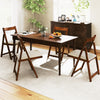 Foldable Dining Chair Set of 4 Accent Armless Kitchen Chair-Walnut