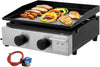 Kitchen Gas Plancha Grill with 2 Burner 4.6kw Portable Tabletop Gas BBQ Griddle