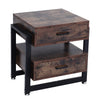 Rustic Chest of 2 Drawers Night Bedside Table Bedroom End Table Cabinet Storage
