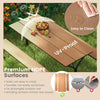 183CM Picnic Table Bench Set Outdoor Dining Table & 2 Benches Umbrella Hole