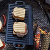 Reversible Cast Iron Griddle & Grill Pan Skillet BBQ Plate Hob Stove Hot Pans UK