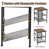 3-Tier Industrial Side Table Nightstand Storage Organiser W/ Adjustable Shelves