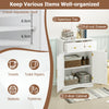 Bathroom White Floor Cabinet Freestanding Storage Cupboard with Drawer