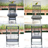Large Bird Cage Parrot Cage Moving Wheels Budgie Canary Finch Cockatoo PlayStand