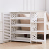 White Shoes Storage Cabinet Organizer Stand Display Rack 4 Tier Shelf Cupboard