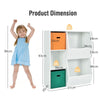 Kids Storage Cabinet 2 Storage Baskets Children Bookcase Wooden Toy Storage