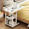 1/2/3 Tier Mobile Table Sofa Mobility Aid Over Bedr Side Nightstand w/ Casters