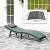 Folding Rattan Sun Lounger with Cushion and Pillow, Mixed Grey