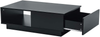 LED Coffee Table Storage Drawer Shelf RGB Lights Modern Living Room Black