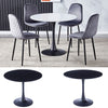 Round Dining Table Pedestal & Velvet Chairs Set Home Family Leisure Negotiation