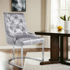 1/2PCS Velvet Dining Chairs Luxury Padded Dining Room Chairs Armless Silver Legs