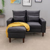2 Seater faux leather/Linen Fabric Love Seat Sofa Armchair with Footstool Couch