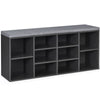 10-Cube Shoe Storage Bench Hallway Shoe Rack Cabinet Wooden Storage Organizer
