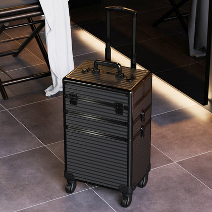 3 IN 1 Makeup Trolley Beauty Trolley Case Drawers Hairdressing Case on Wheels