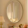Gold Aluminum Frame Oval Vanity Mirror Wall Mounted Art Mirror for Bedroom Decor