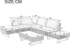 5 Seat Rattan Corner Sofa Set Grey Cushions Outdoor Patio Garden Table