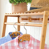Heavy Duty Bamboo Clothes Rail Coat Rack Garment Stand Shoe Storage Corner Shelf