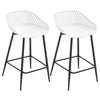 Woltu 2pcs White Bar Stools Breakfast Kitchen Chair with Footrest and Backrest